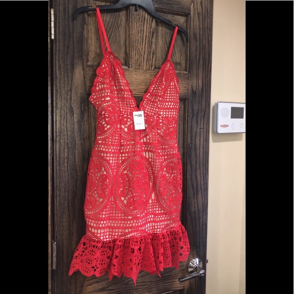 Charlotte Russe Dresses & Skirts - Women’s Sexy Summer Dress Size Small Hot Red Charlotte Russe Cocktail Gown Prom